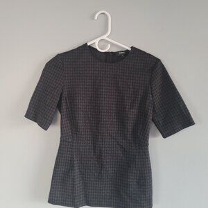 Theory Black Houndstooth Top
